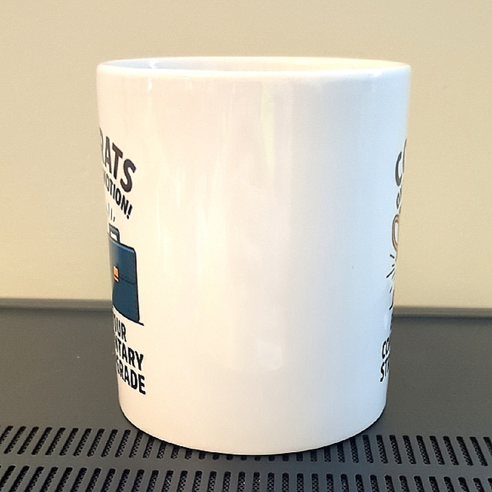 Humorous Stress Upgrade Promotion Mug - Picture 4 of 6